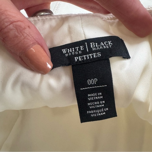 White House Black Market Pencil Skirt Cream Stretch Knit PETITE 00P - Picture 3 of 8